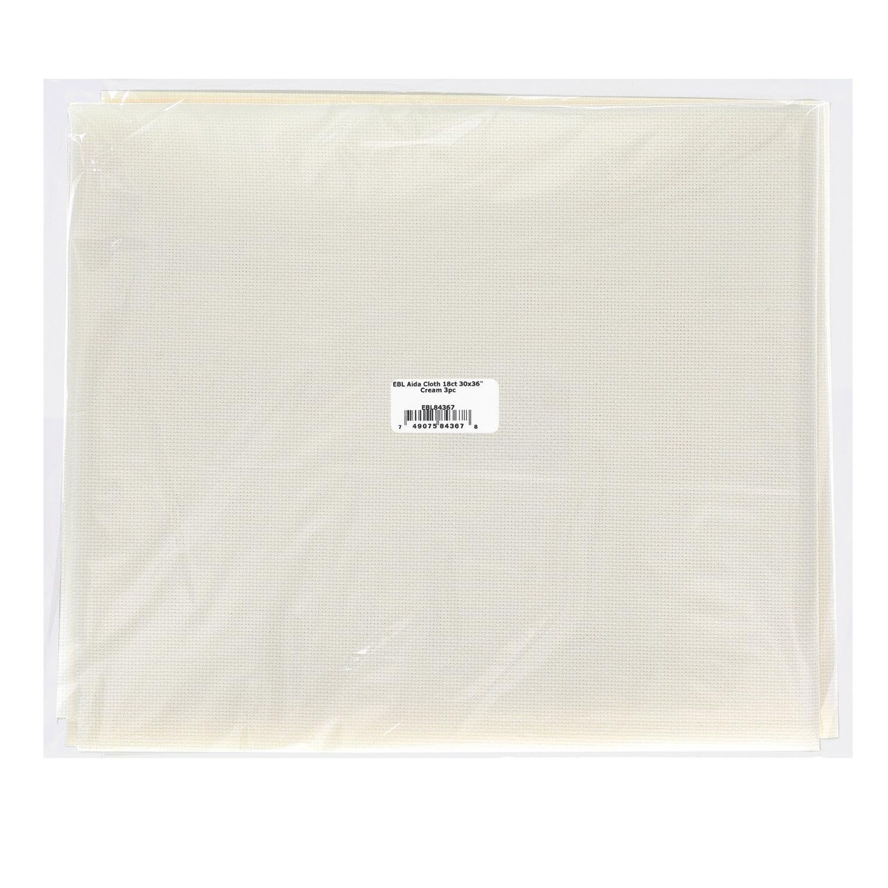 Essentials by Leisure Arts Aida Cloth, 18 Count, Cream, 30 x 36 Inch, 3 Pack, Cross Stitch Fabric, Even Weave Cotton, for Embroidery, Needlepoint and Detailed Counted Cross Stitch Designs